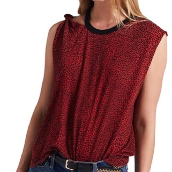 Current Elliott Women's The  Sonic Tank Red Leopard - Picture 1 of 2
